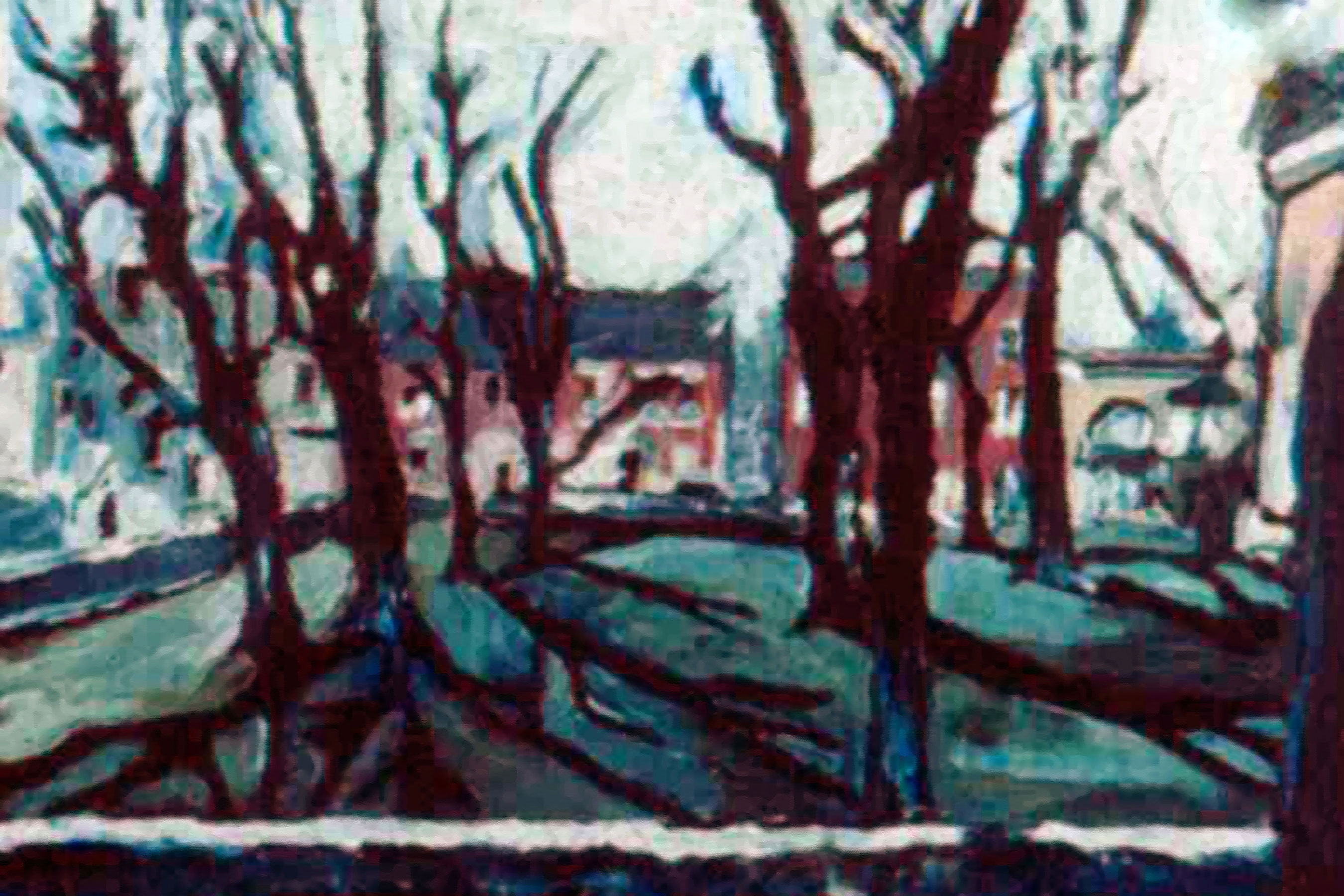 Kinnett, Doug. Shepherdstown 01. Oil on Wood. 1973.