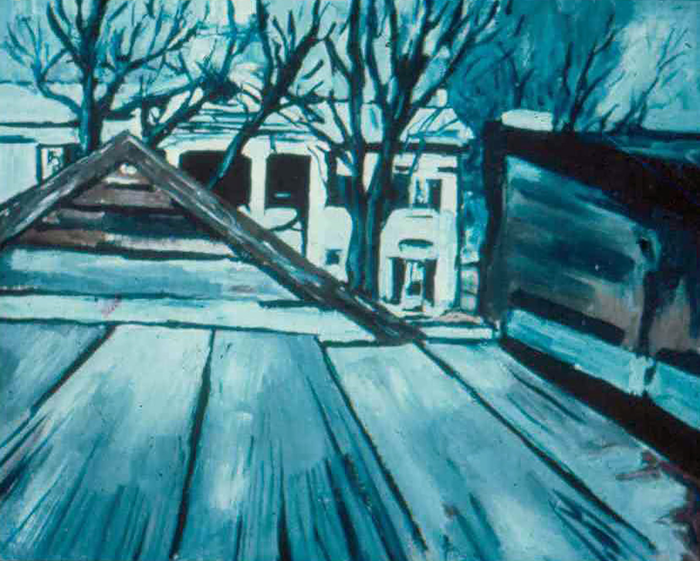 Kinnett, Doug. Shepherdstown 08. Oil on Wood. 1973.