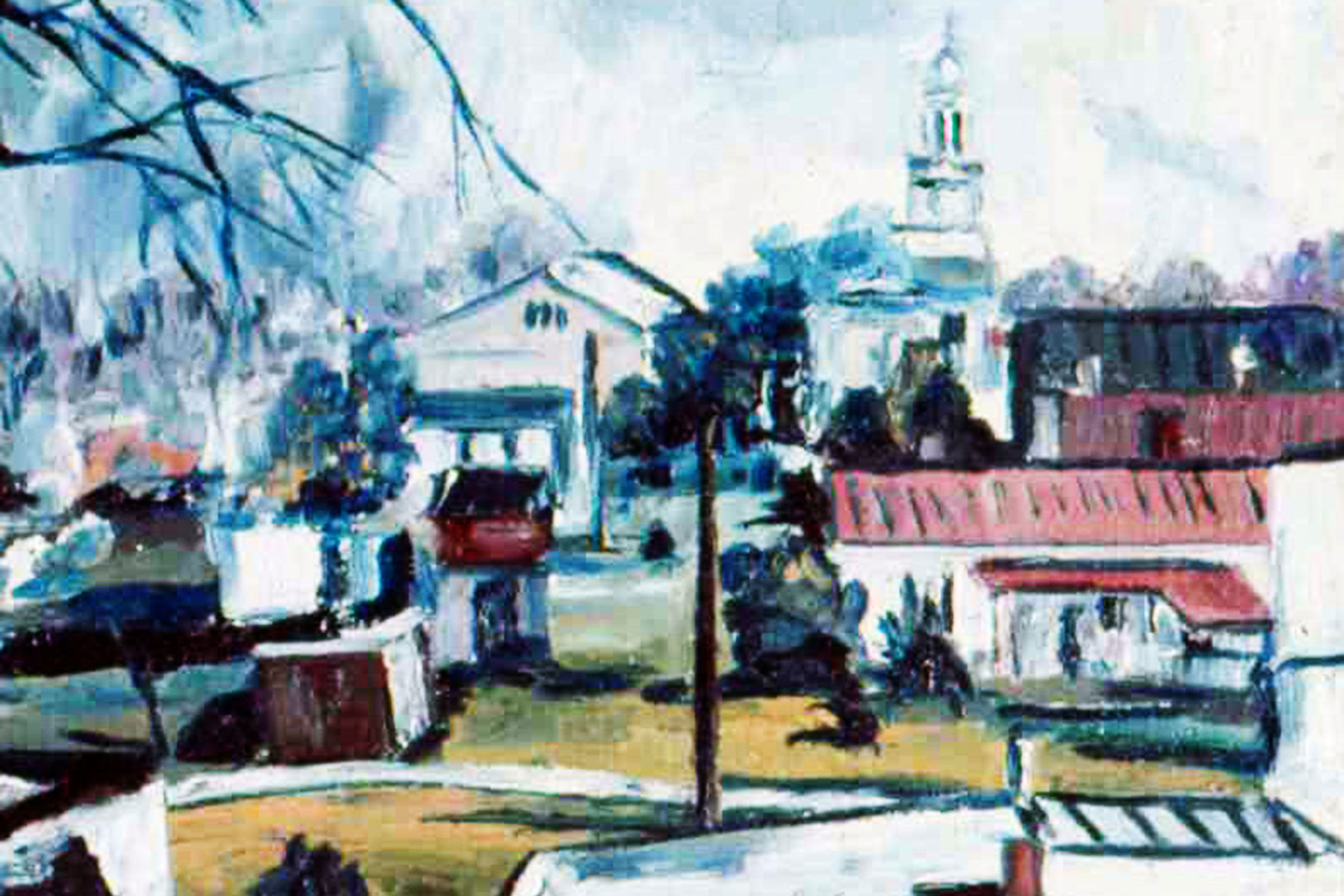 Kinnett, Doug. Shepherdstown 25. Oil on Wood. 1973.