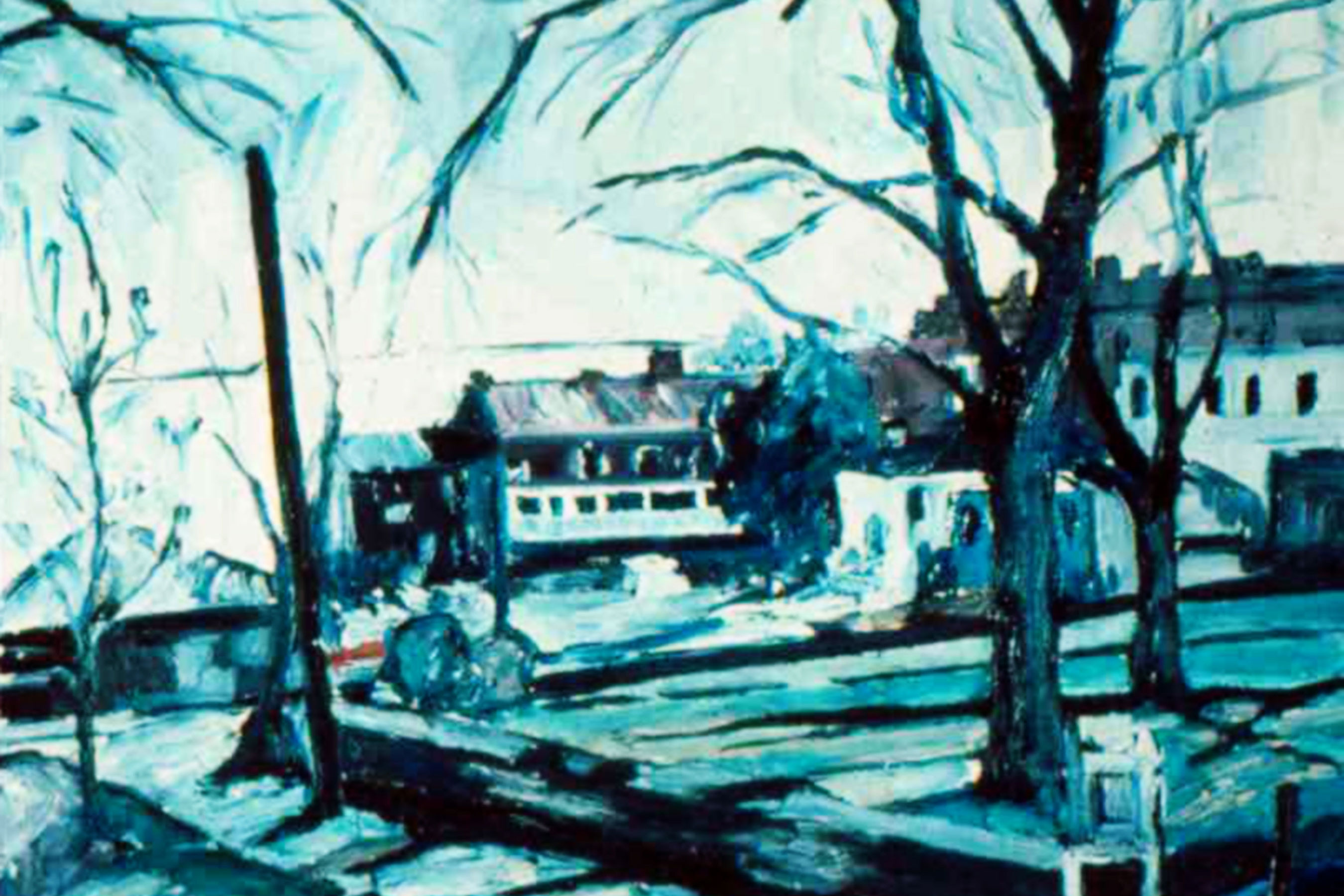 Kinnett, Doug. Shepherdstown 31. Oil on Wood. 1973.